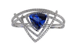 Tanzanite and Diamond Two-Fingers Ring in 18K White Gold by Kavant & Sharart