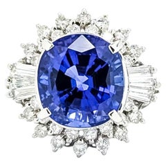 Anello in platino con tanzanite e diamanti in stile vintage