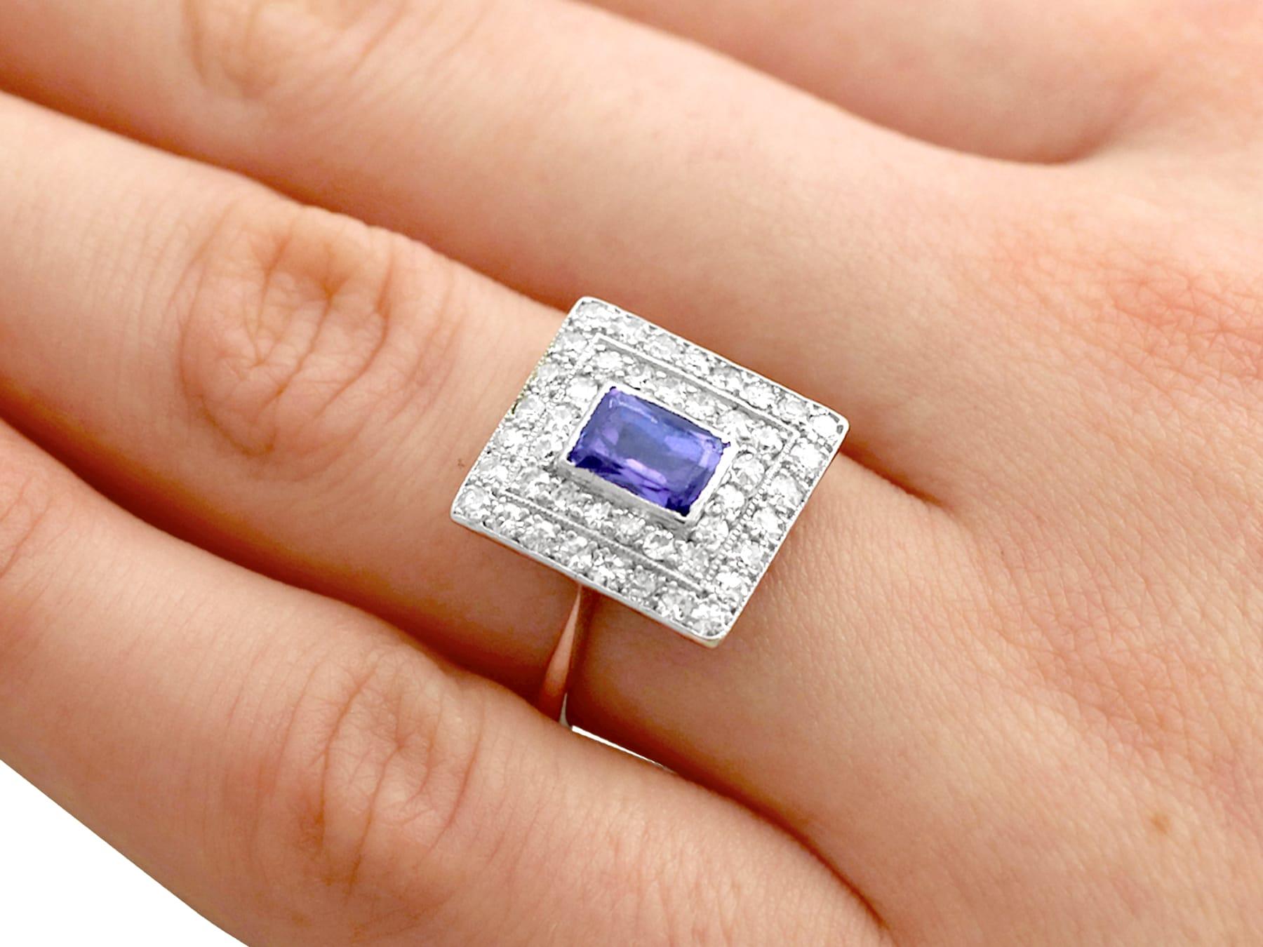 Tanzanite and Diamond White Gold Cocktail Ring For Sale 2