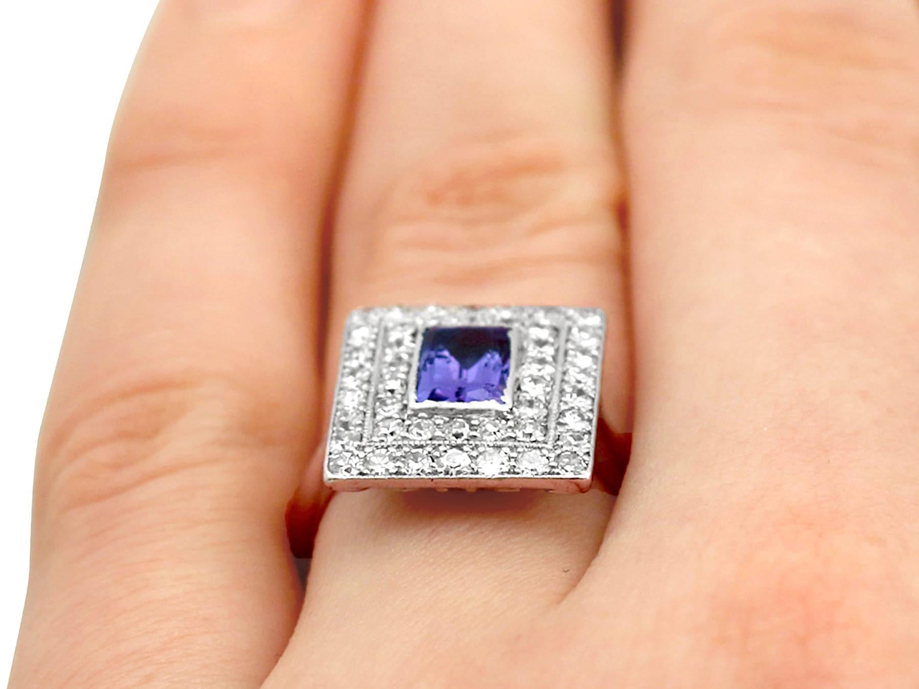 Tanzanite and Diamond White Gold Cocktail Ring For Sale 3