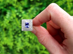 1940s Tanzanite and Diamond White Gold Cocktail Ring