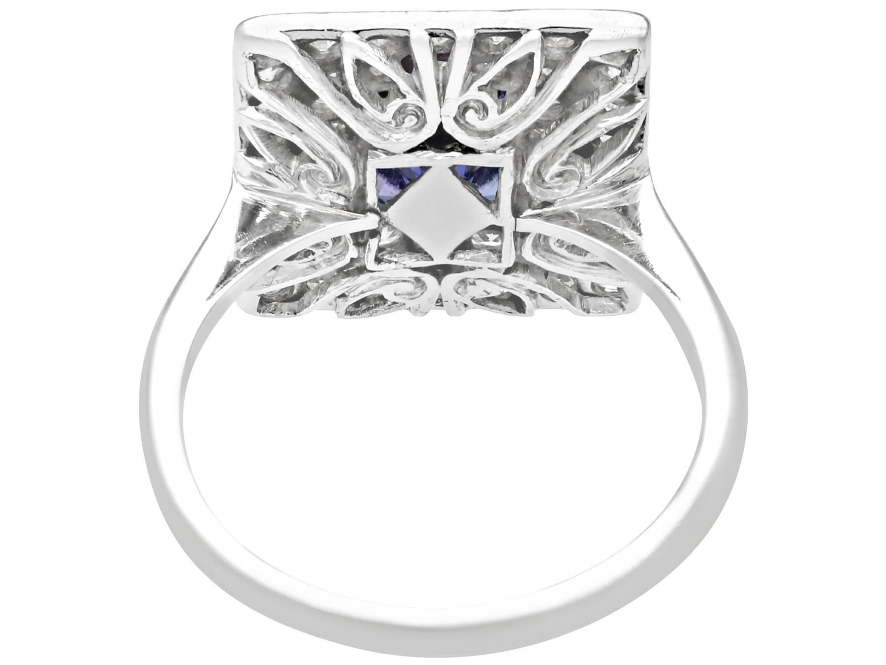 Emerald Cut Tanzanite and Diamond White Gold Cocktail Ring For Sale
