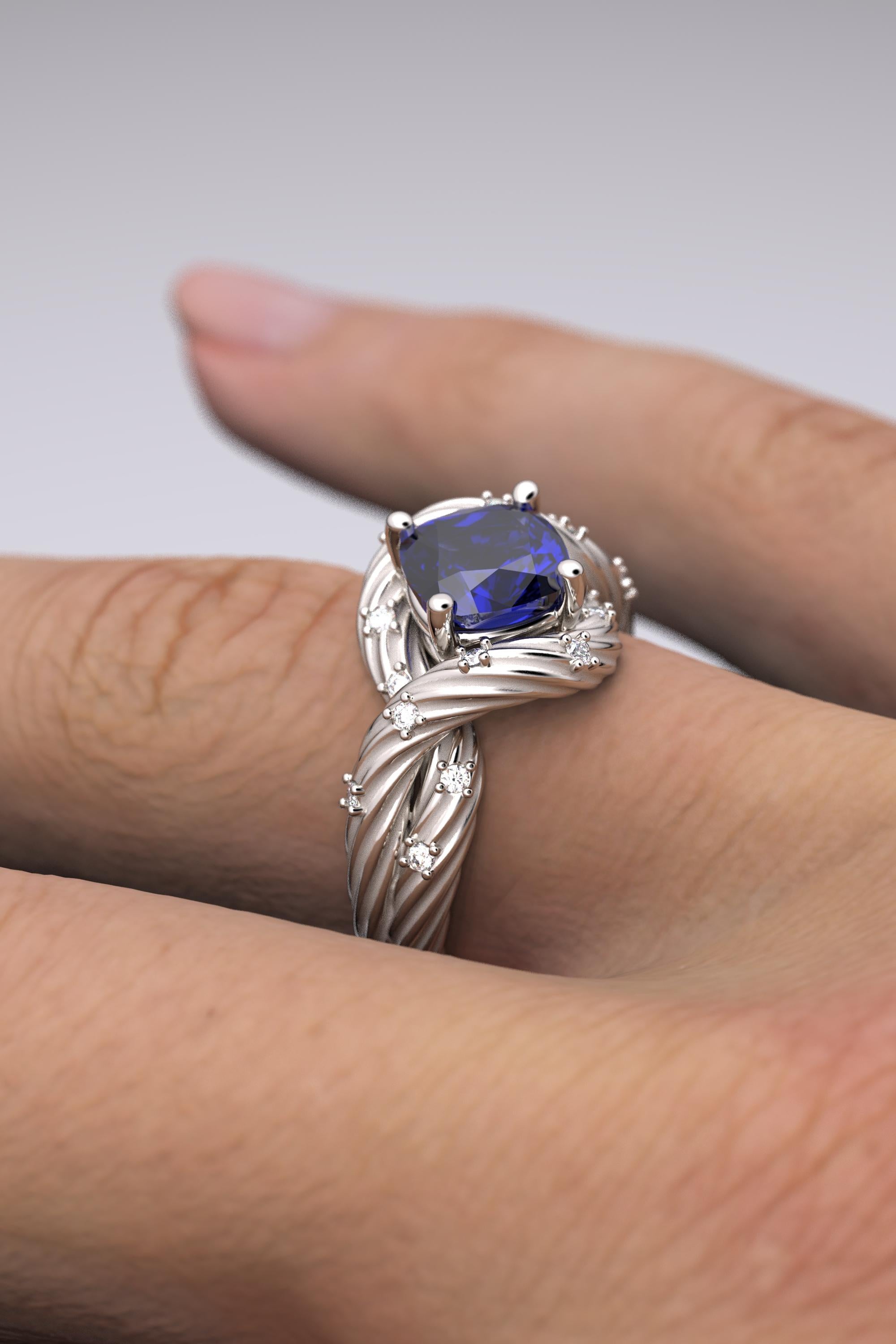 For Sale:  Tanzanite and Diamonds Statement Ring in 18k Solid Gold, Italian Fine Jewelry 4