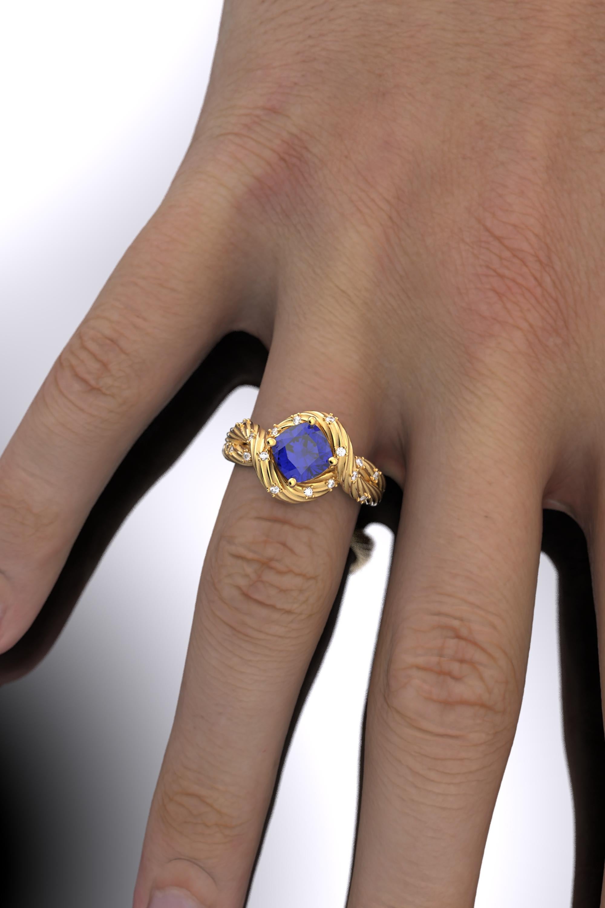 For Sale:  Tanzanite and Diamonds Statement Ring in 18k Solid Gold, Italian Fine Jewelry 7
