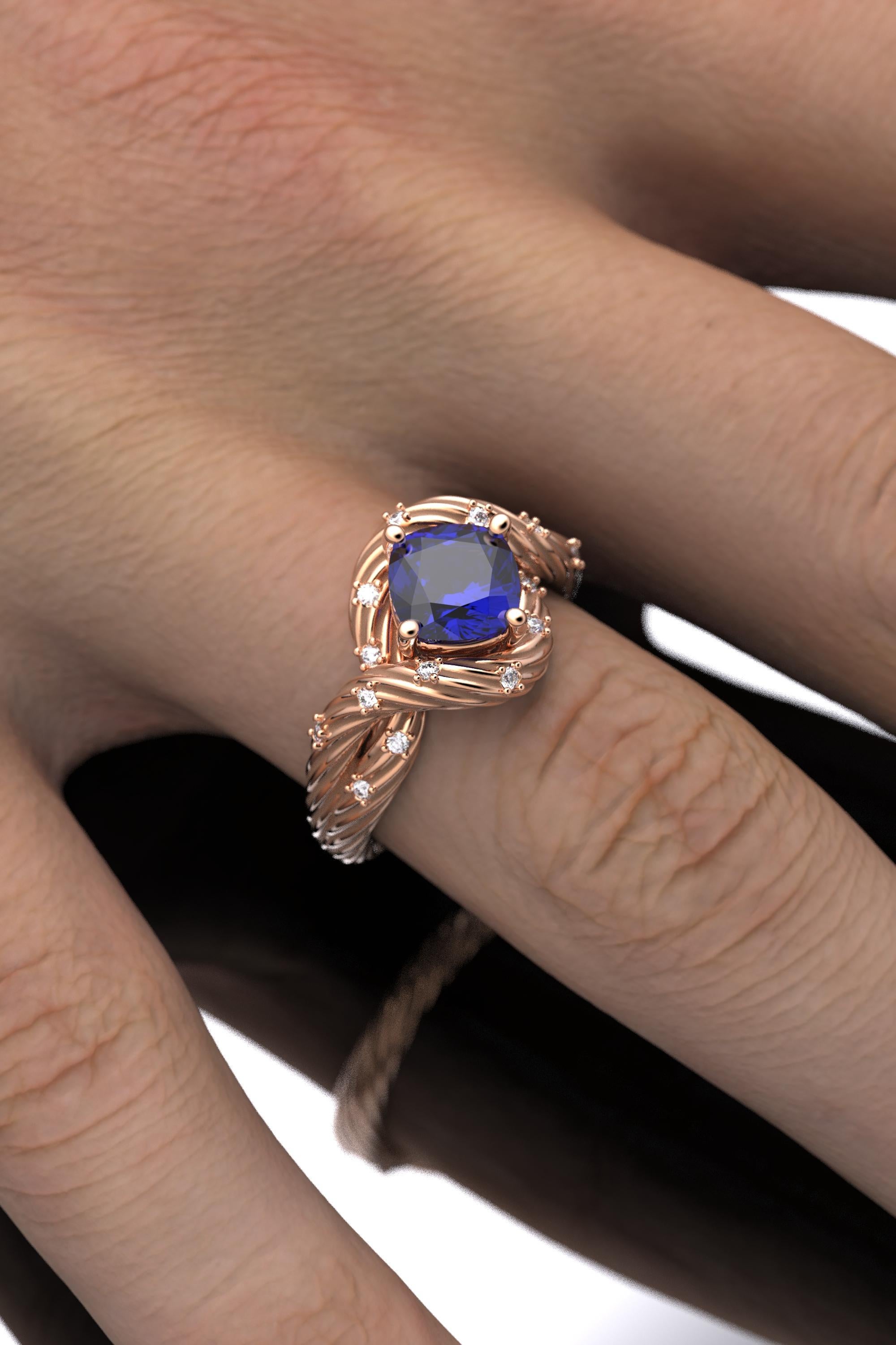 For Sale:  Tanzanite and Diamonds Statement Ring in 18k Solid Gold, Italian Fine Jewelry 9