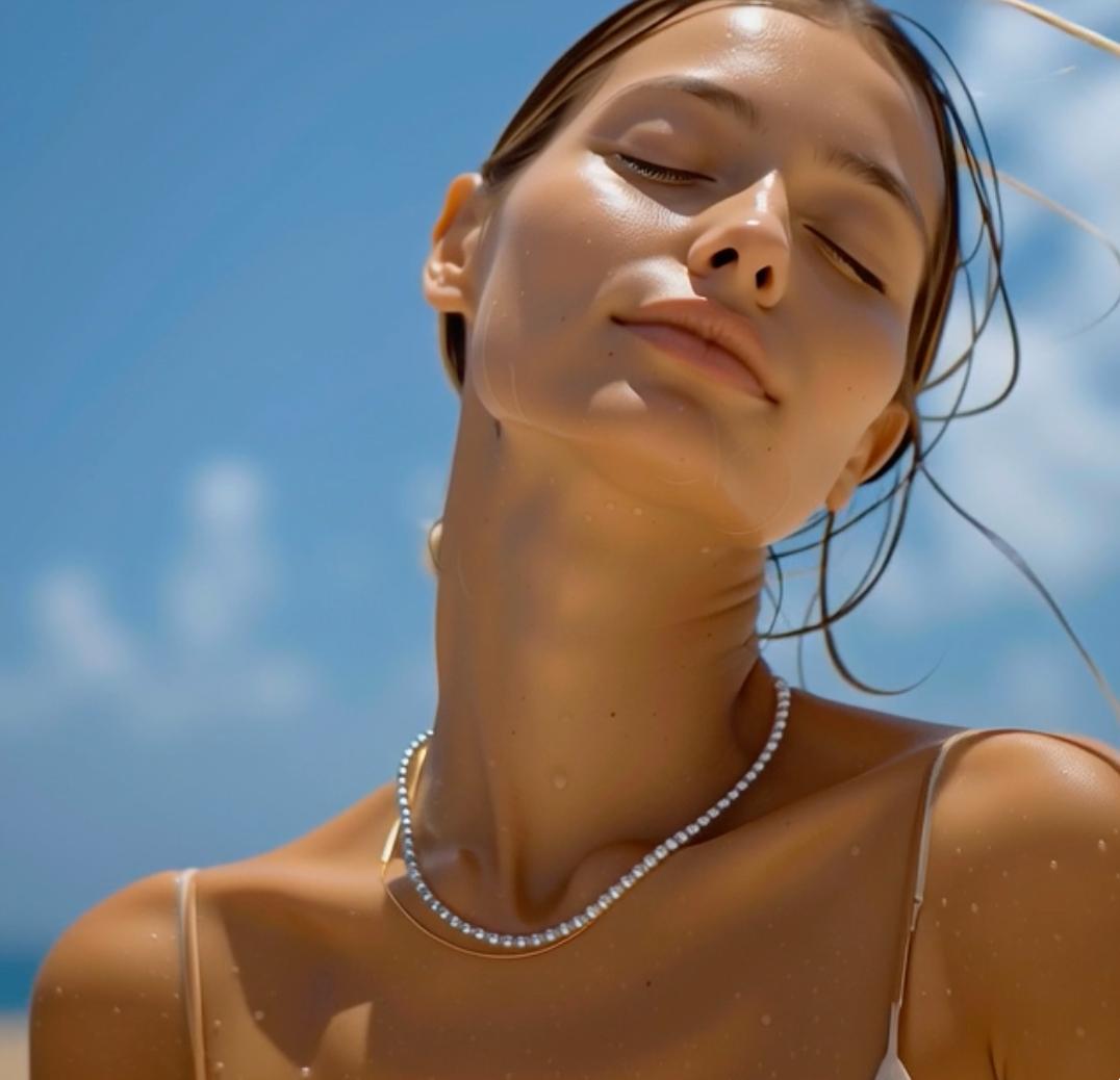 Collana di tanzanite e mini perle in oro 14K - da Bombyx House in vendita 4