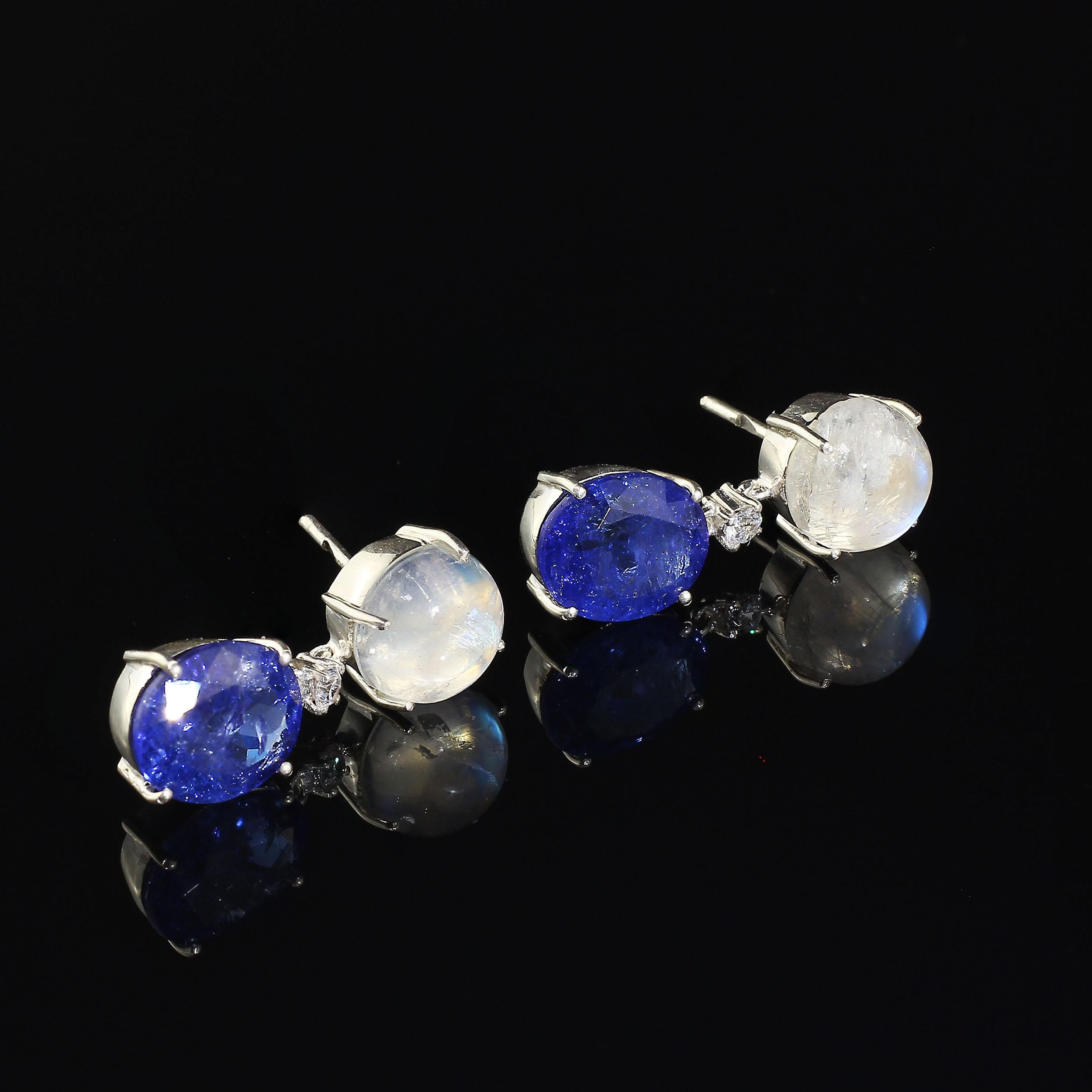 Artisan Tanzanite and Moonstone 'Nautical Collection'  Earrings