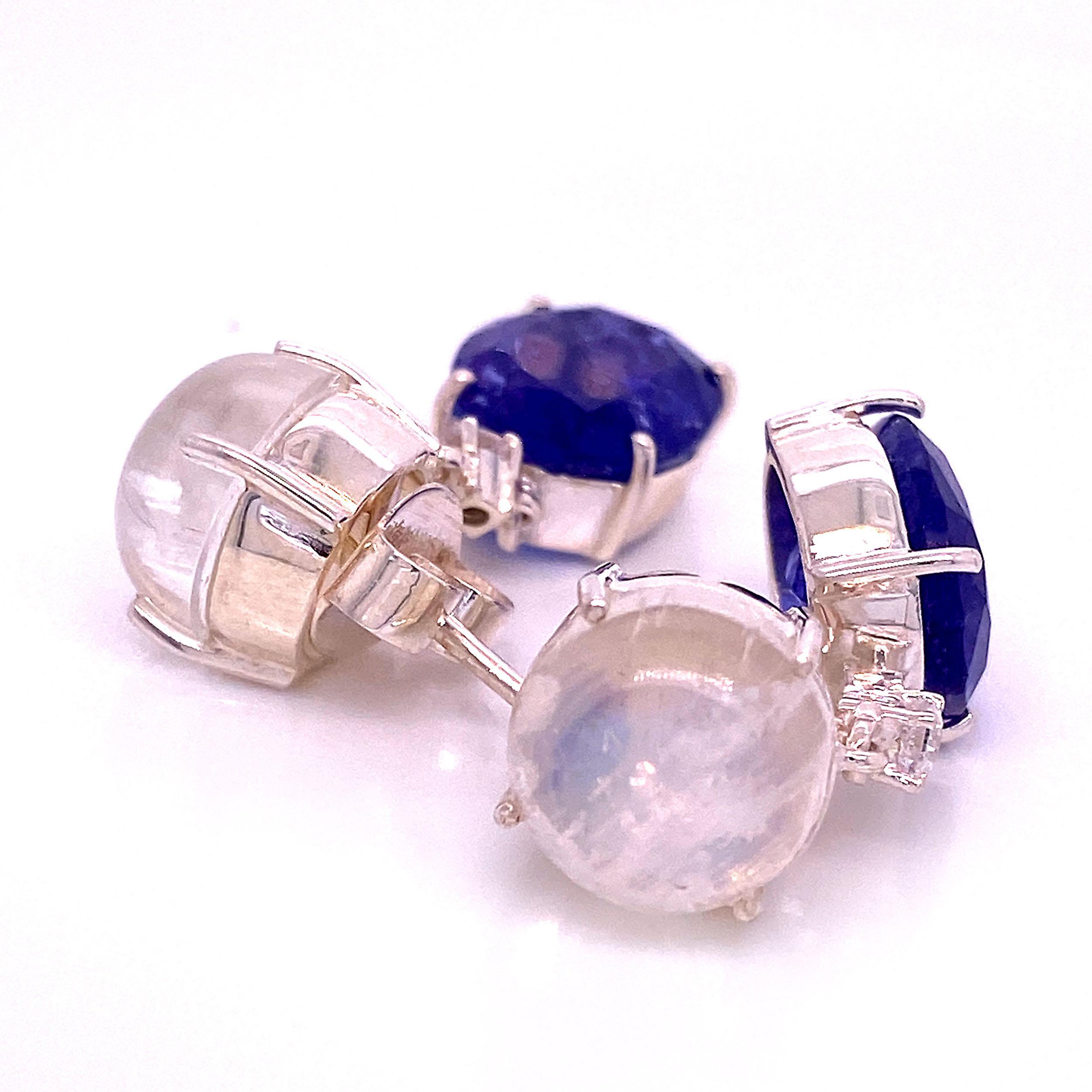 Tanzanite and Moonstone 'Nautical Collection'  Earrings 1