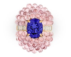 Tanzanite and Pink Sapphire Cocktail Ring