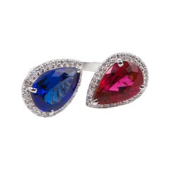 Tanzanite and Rubellite Ring