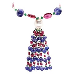 Tanzanita y Rubí Cts 340.00 Collar de perlas