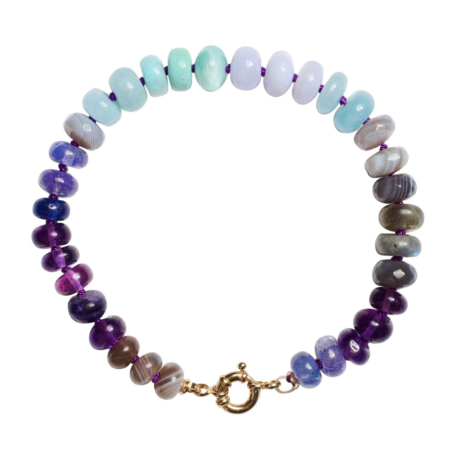 Tanzanite and Sapphire Yellow Gold Bracelet