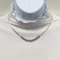 Collier Omega en or blanc 14 carats, tanzanite et diamant blanc