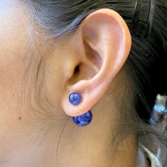 Tanzanite Ball Tunnel Earring in 14k Gold