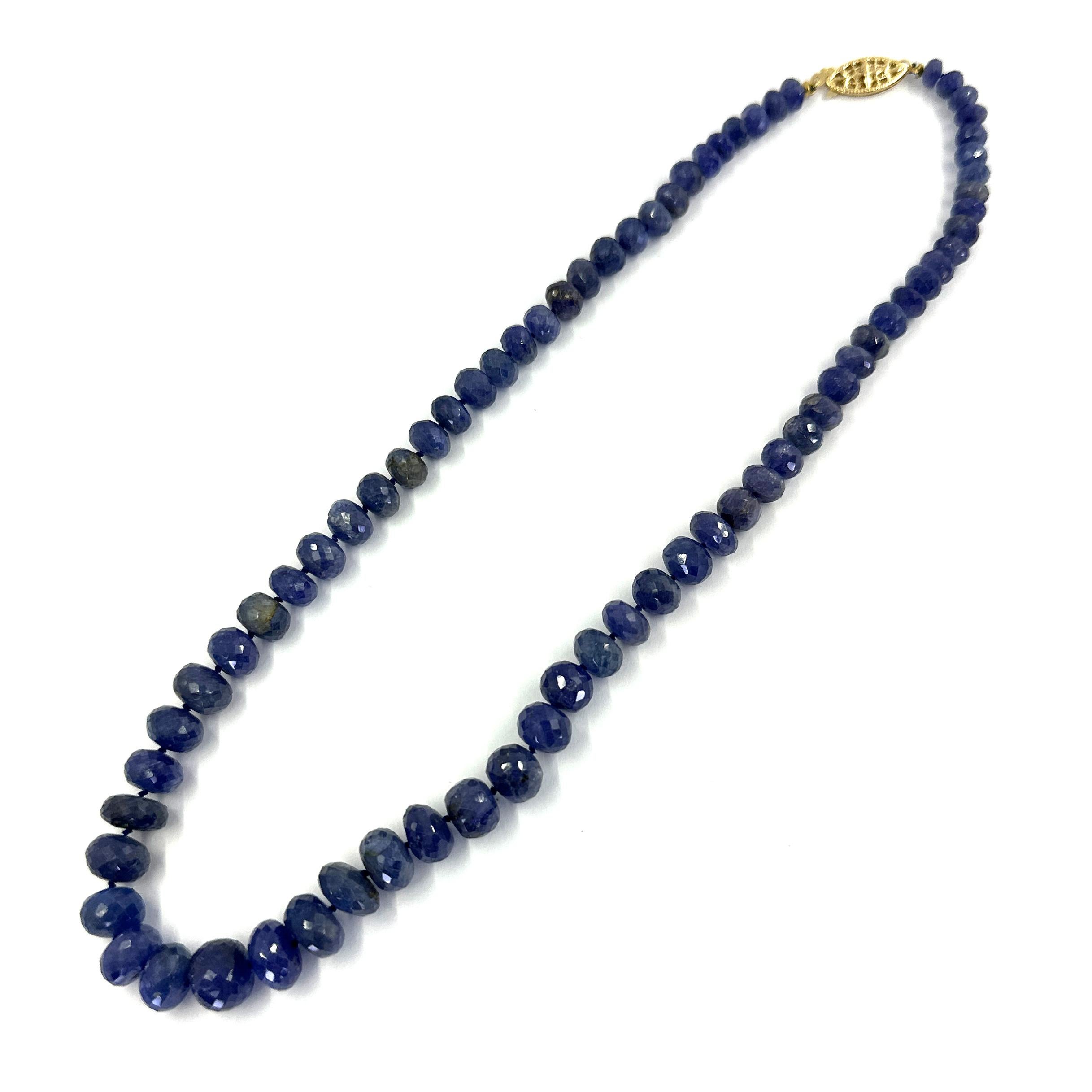 Women's Tanzanite Bead Necklace with Graduated Design For Sale