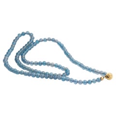 Collier de perles de Tanzanite Choker avec fermoir en or jaune 14 carats