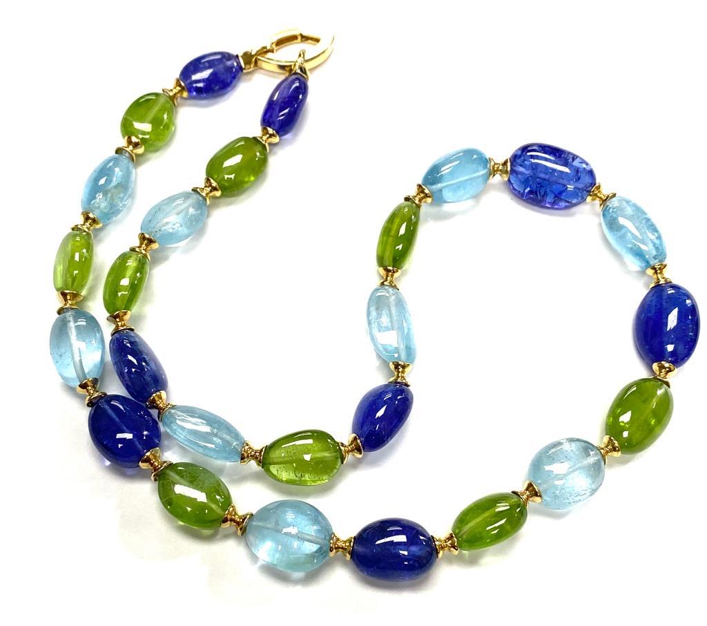 blue topaz bead necklace