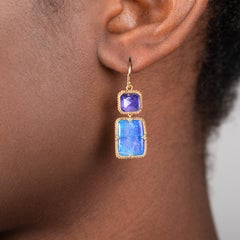 Tanzanite Boulder Opal Earrings