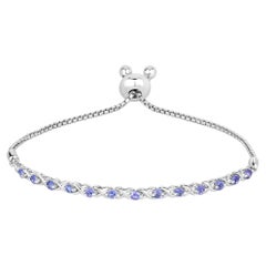 Bracciale di tanzanite 0.9 carati in argento sterling