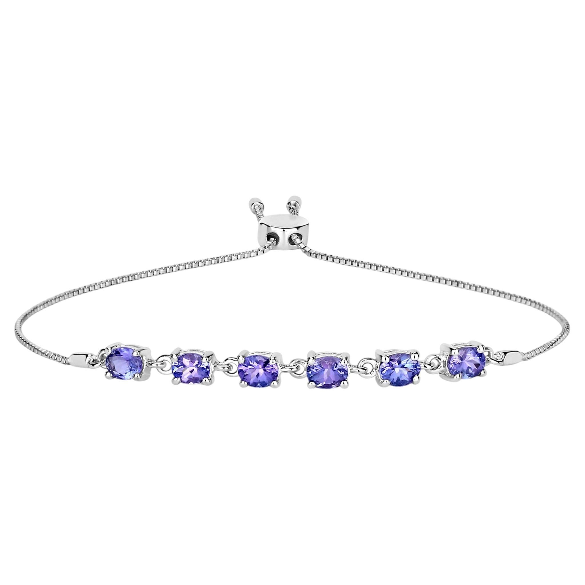 Tanzanite Bracelet 1.96 Carats Sterling Silver