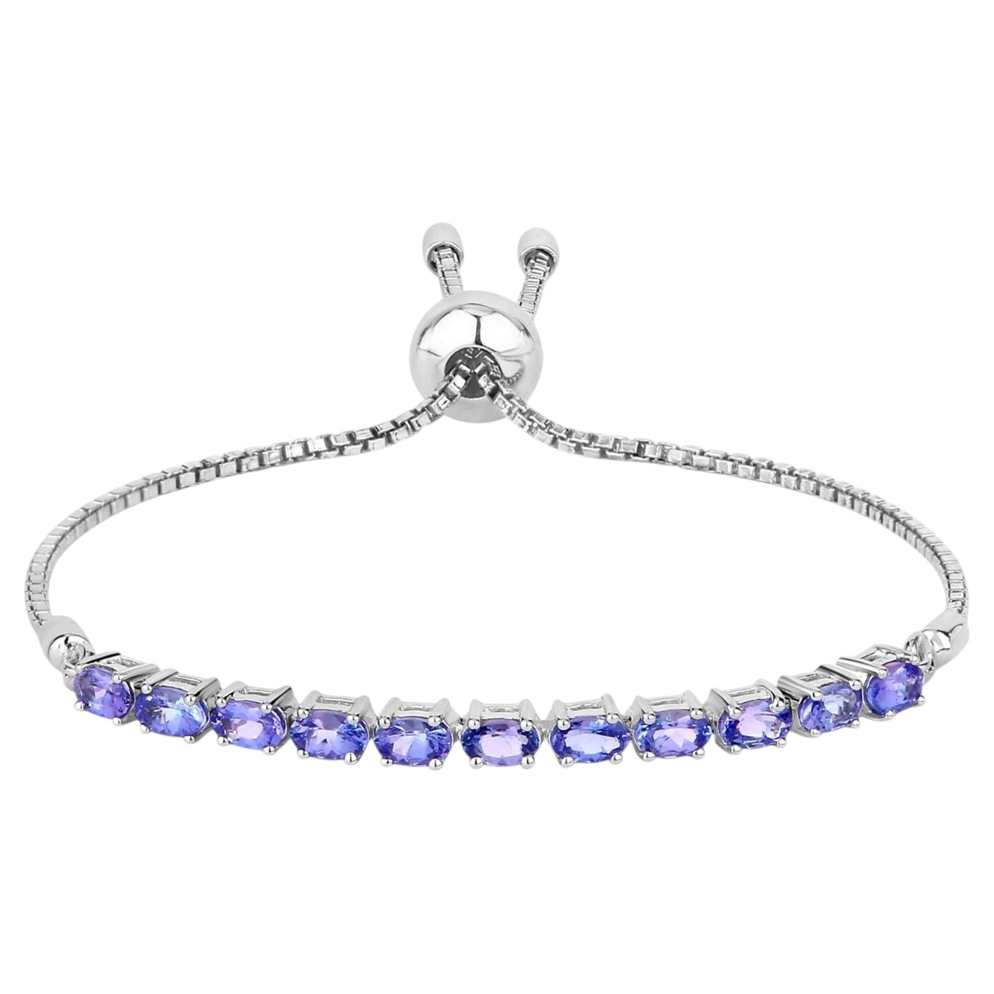 Tanzanite Bracelet 2.28 Carats Sterling Silver
