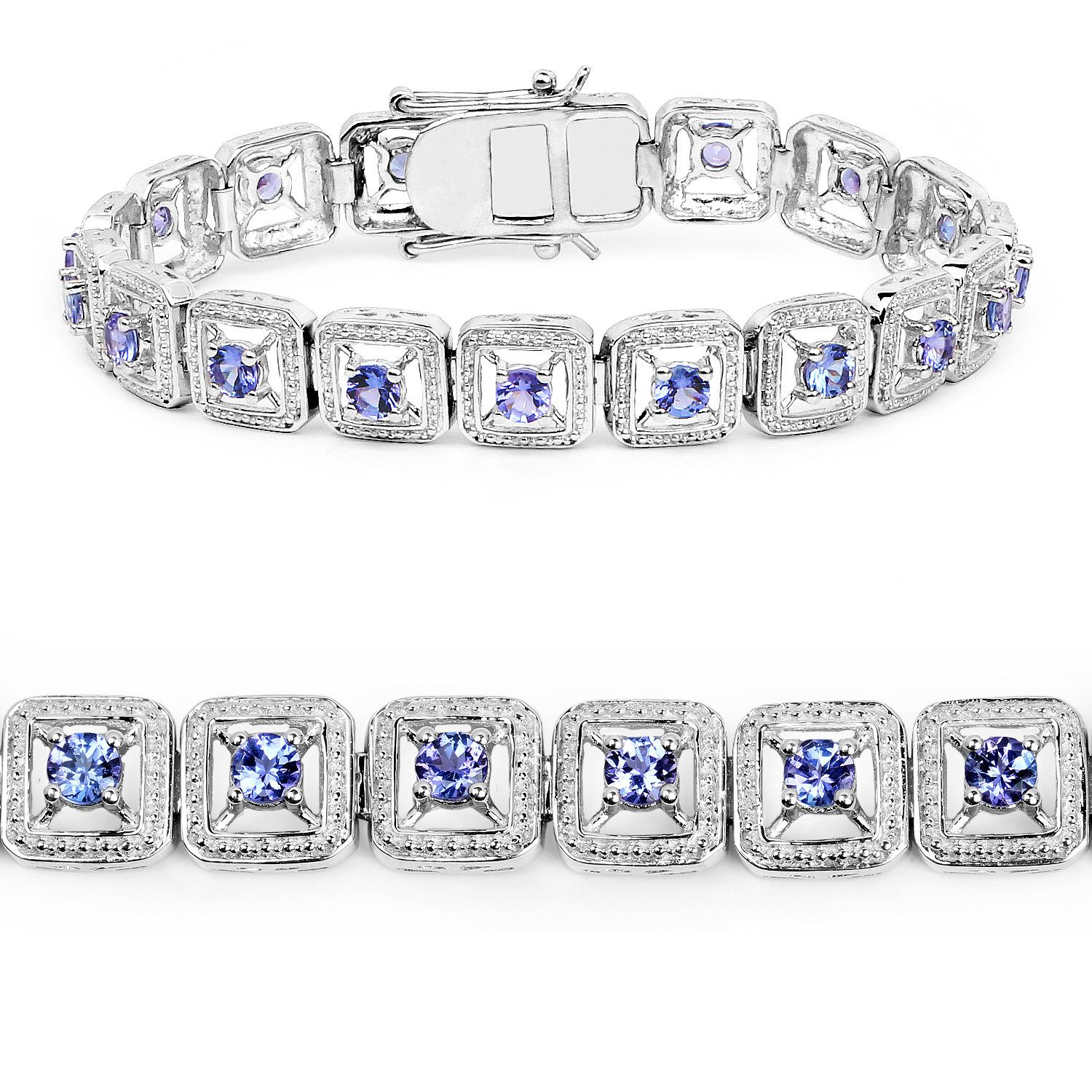 Pulsera de tanzanita 4,1 quilates Plata Contemporáneo en venta