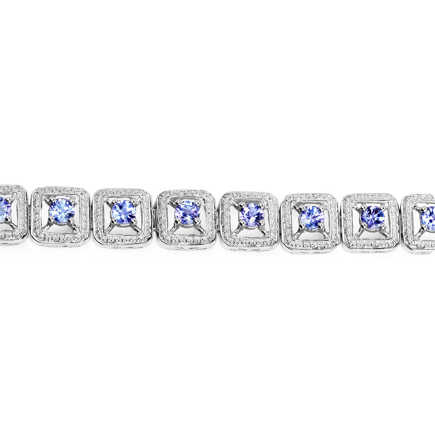 Pulsera de tanzanita 4,1 quilates Plata Corte mixto en venta