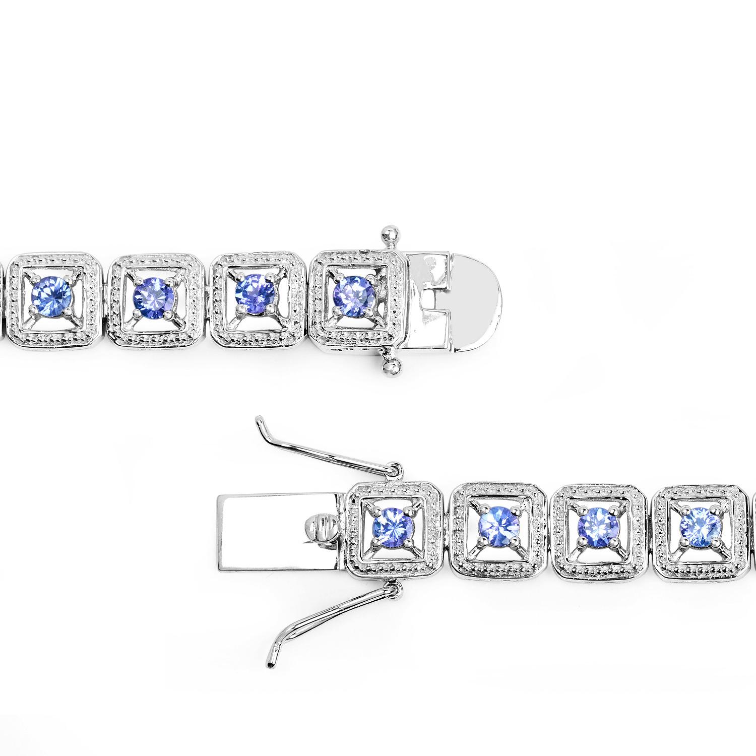 Pulsera de tanzanita 4,1 quilates Plata en Excelente estado para la venta en Punta Gorda, FL