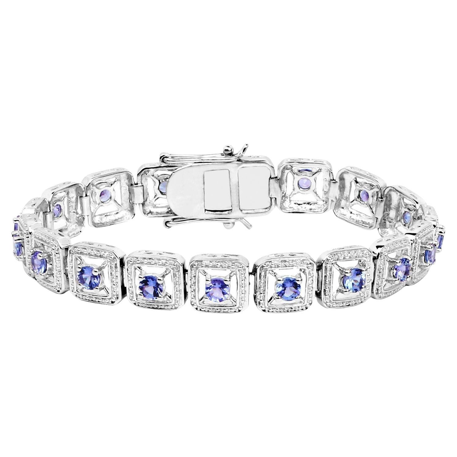 Pulsera de tanzanita 4,1 quilates Plata