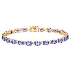 Pulsera Tanzanita Diamantes 10.8 Quilates Oro Amarillo 14K
