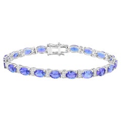 Tanzanite Bracelet Diamonds 14.6 Carats 14K White Gold