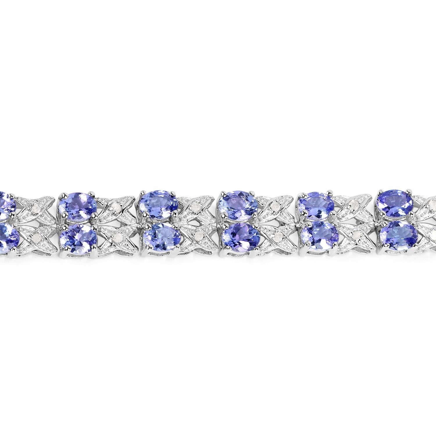 Contemporaneo Bracciale di tanzanite Topazio bianco 12,2 carati A. Silver in vendita