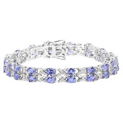 Bracciale di tanzanite Topazio bianco 12,2 carati A. Silver