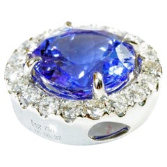 Tanzanite Brilliant Pendant 2.86 ct 0.37 ct TW VS hyacinth blue great brilliance