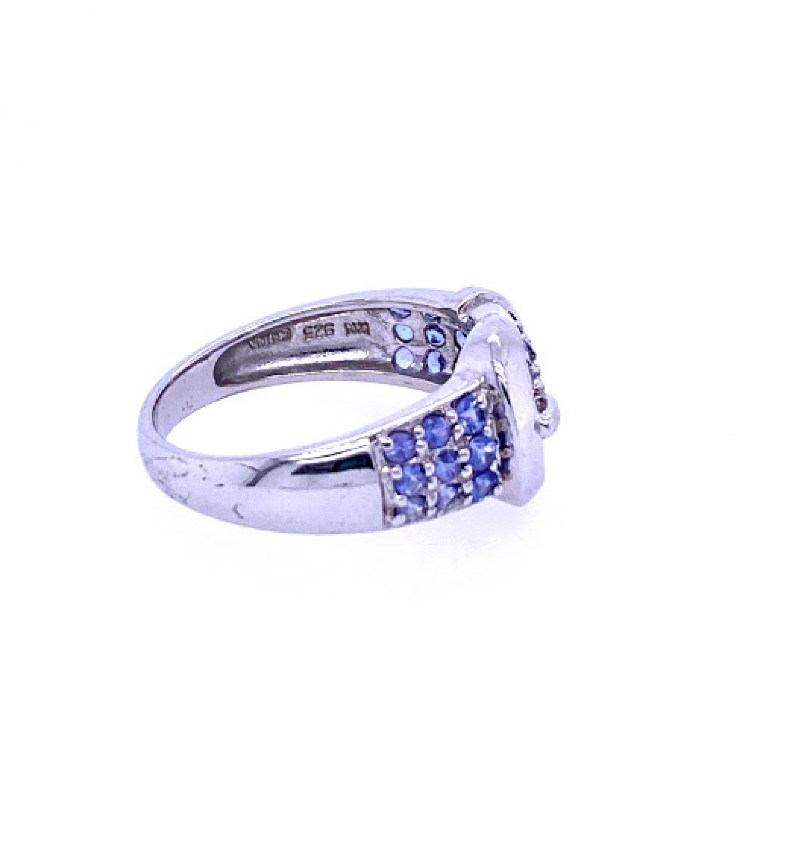 Modern Tanzanite Buckle Ring