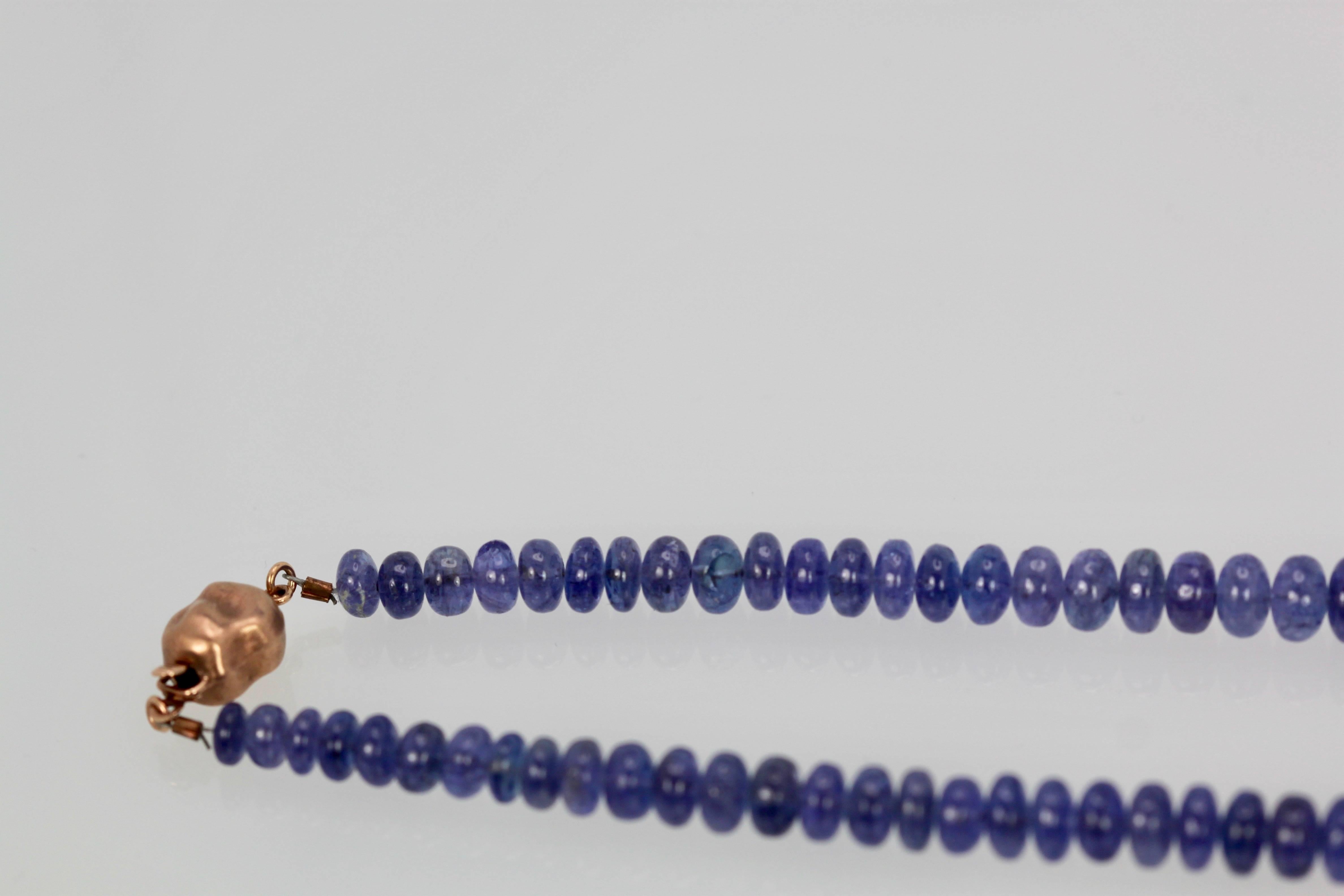 These Cabochon Tanzanite Beads are just luscious. These beads graduate from 11.05 mm to 5.0 mm AND IS 19 1/2