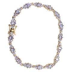 Bracelet de tanzanite en or jaune 14k