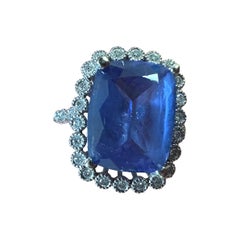 Tanzanite cocktail ring with diamonds 14KT gold