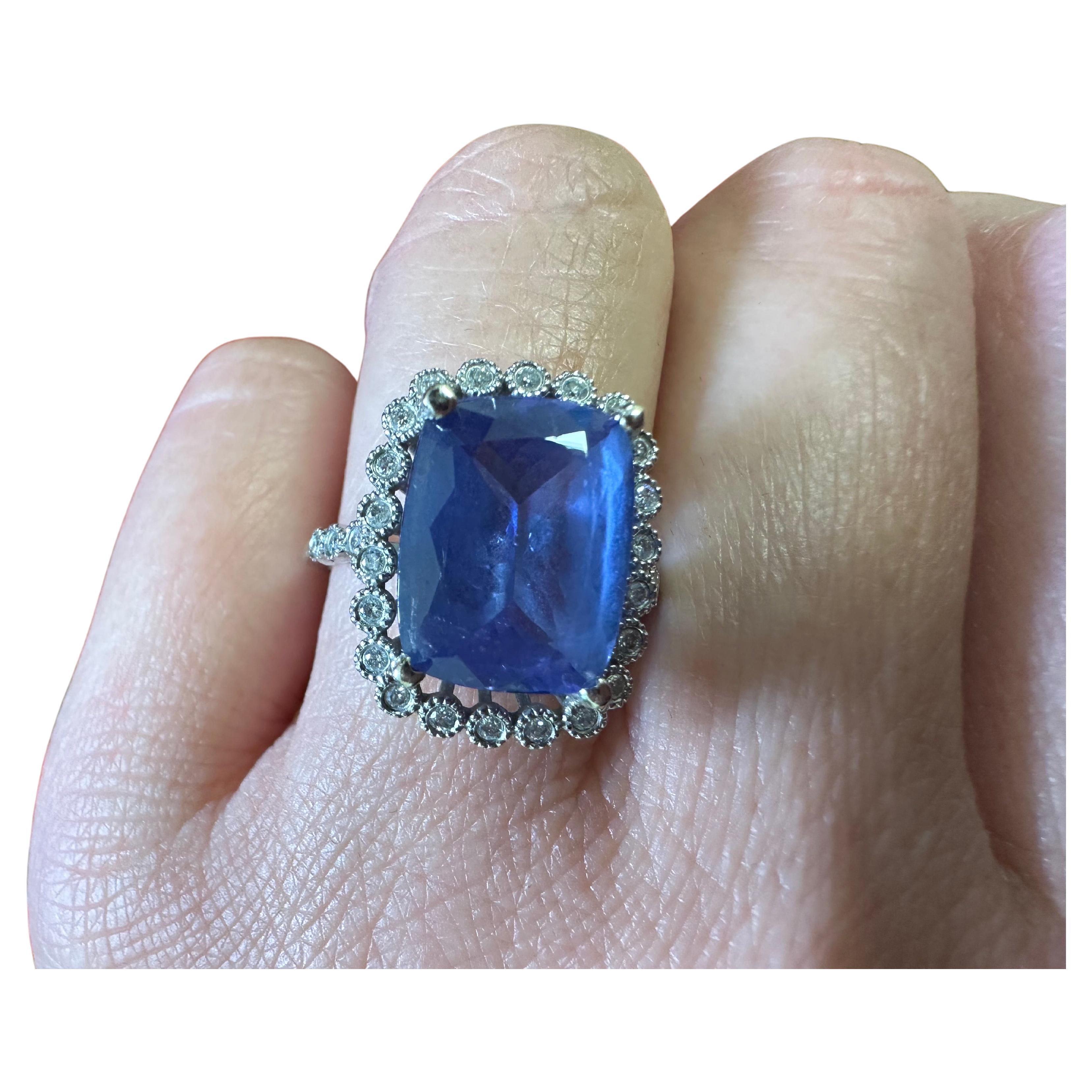 Tanzanite cocktail ring with diamonds 14KT gold