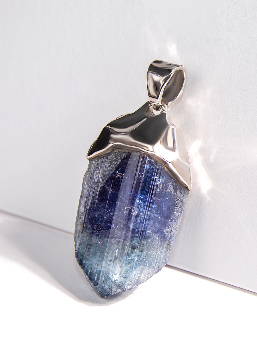 Artisan Tanzanite crystal silver necklace  jewelry gift best holiday gift wedding gift For Sale
