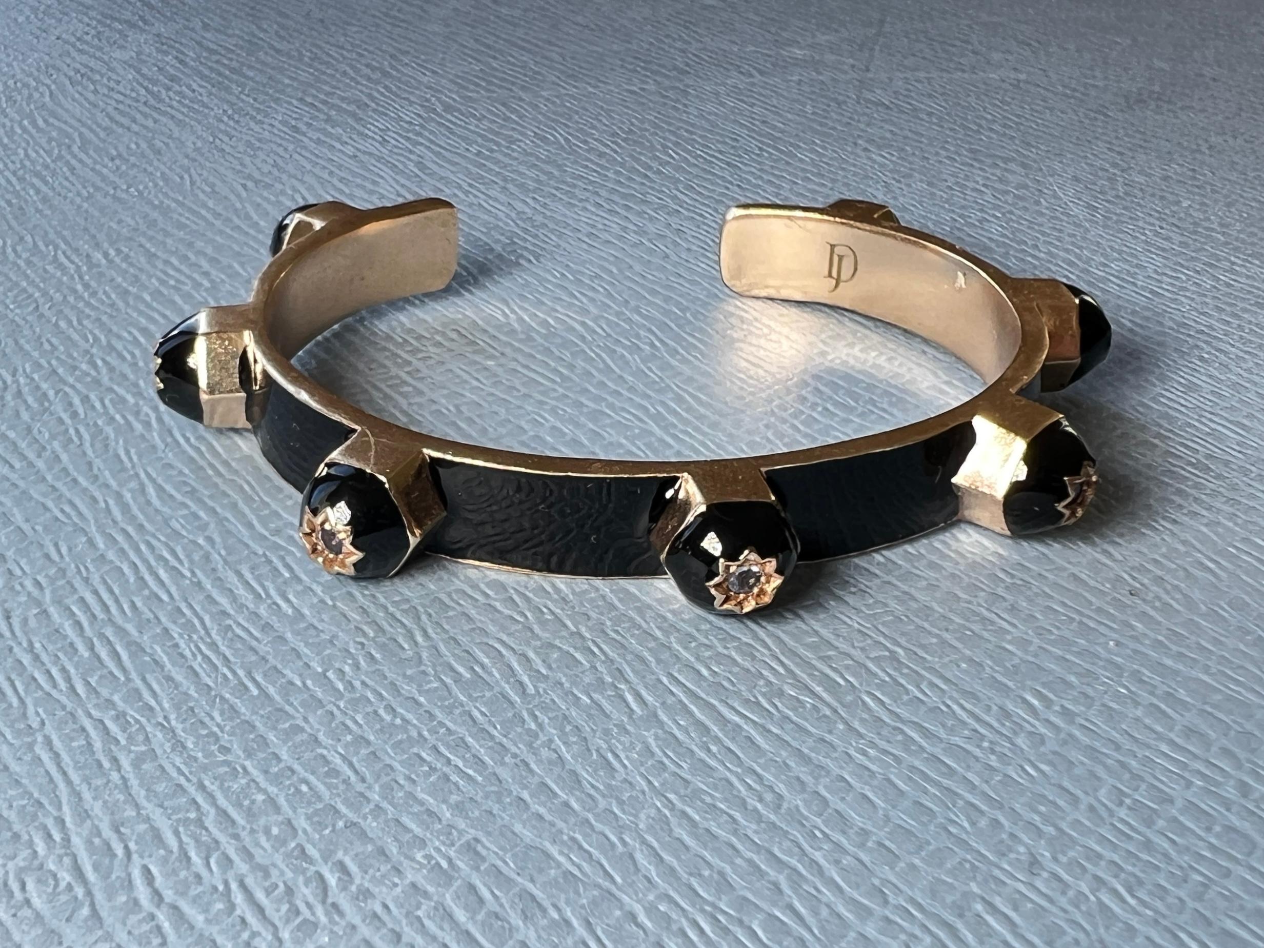 Bracelet manchette en tanzanite Étoile en émail en vente 4