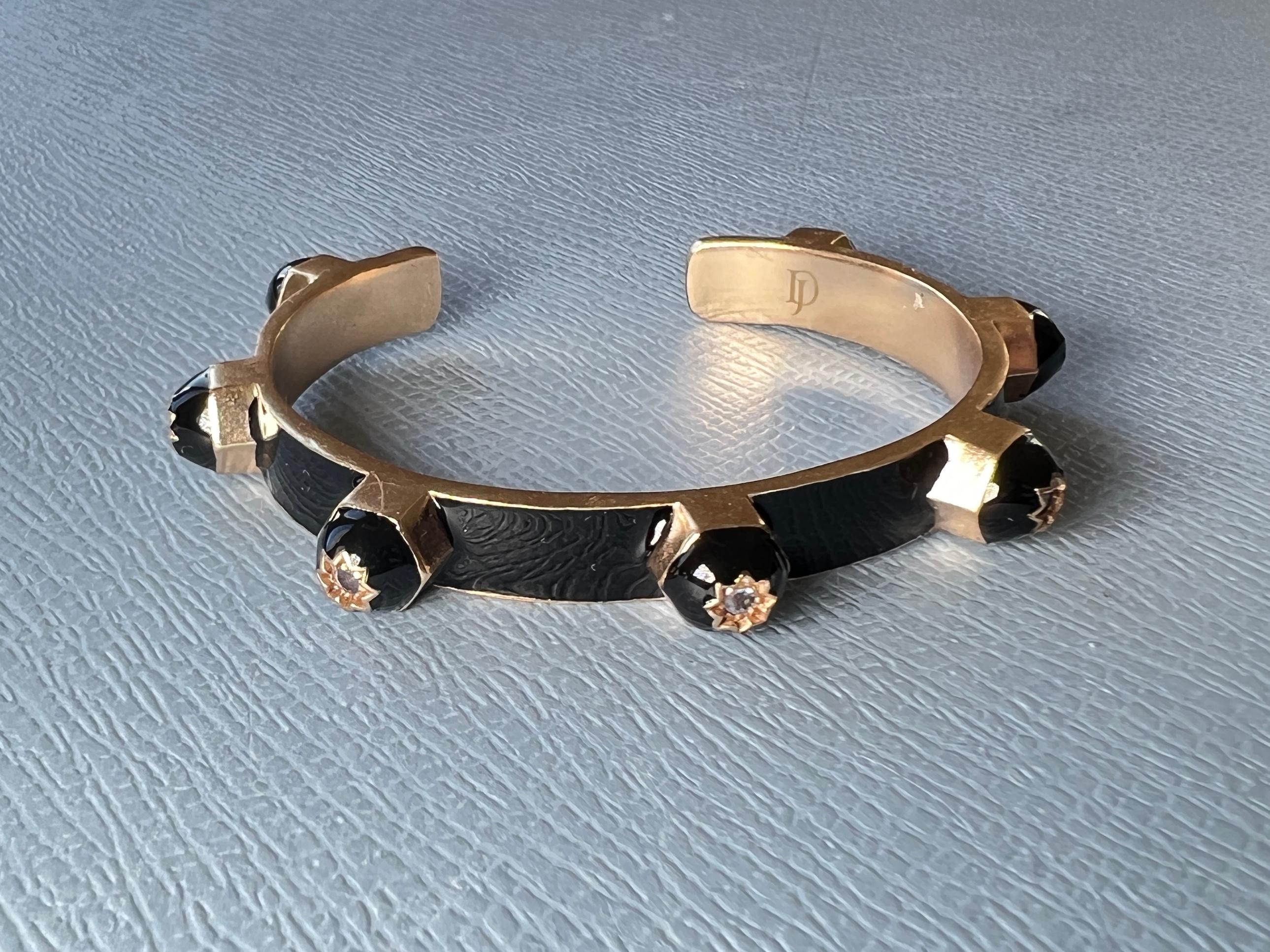 Bracelet manchette en tanzanite Étoile en émail en vente 5