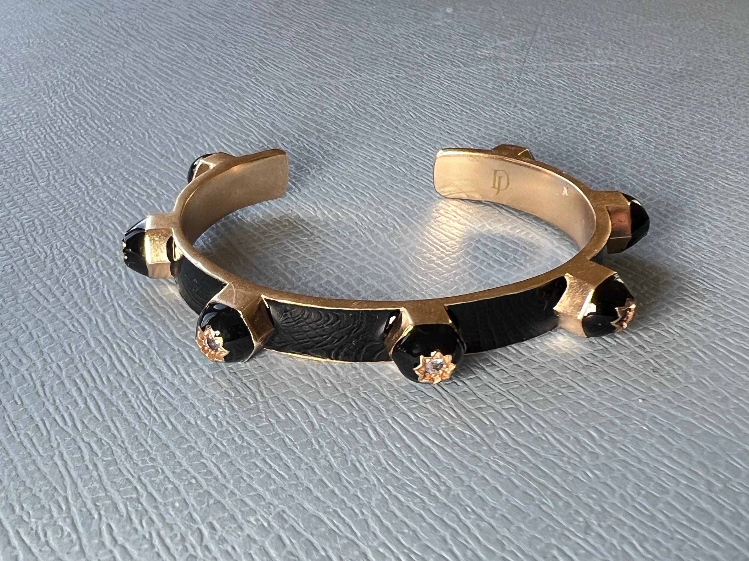 Bracelet manchette en tanzanite Étoile en émail en vente 7