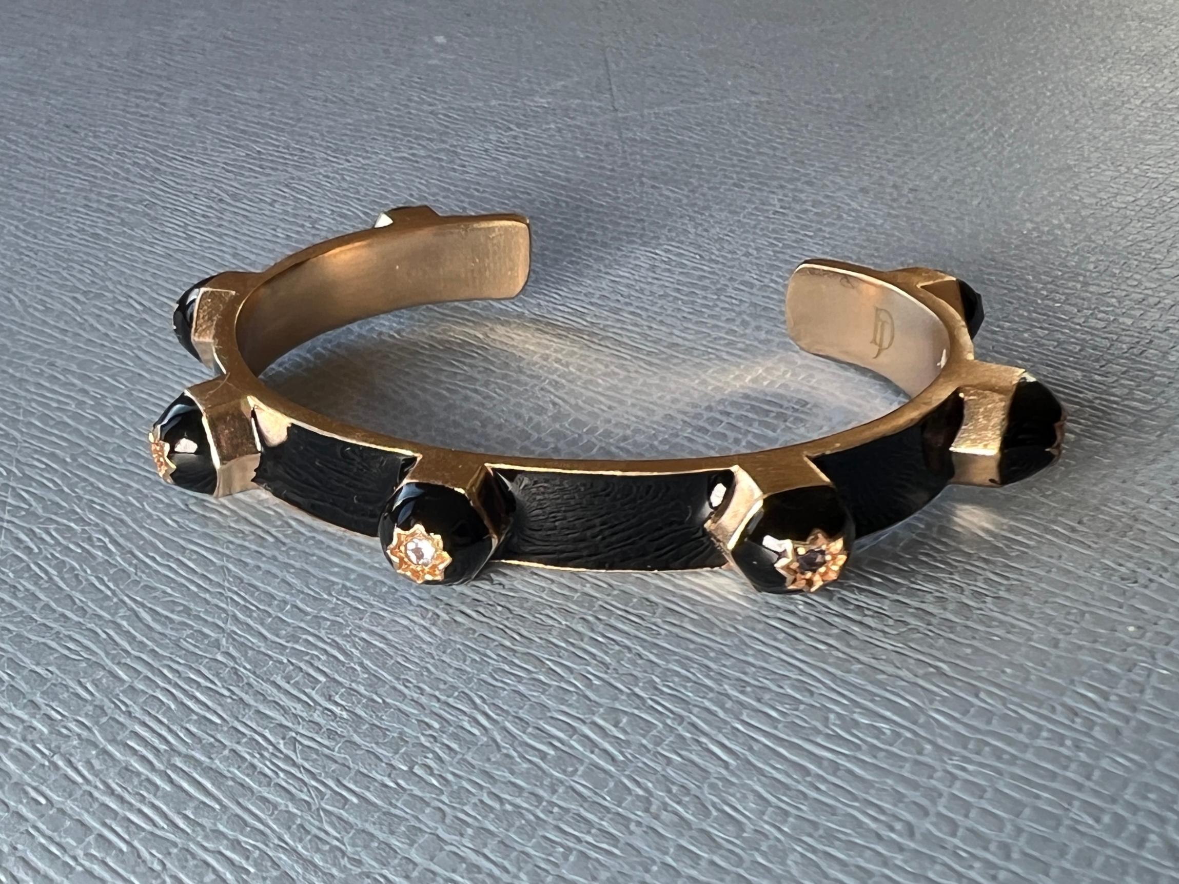 Bracelet manchette en tanzanite Étoile en émail en vente 2