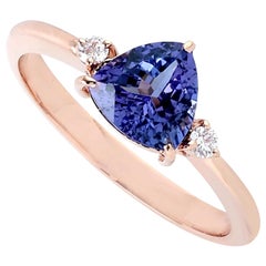 Tanzanite Diamond 14 Karat Rose Gold Ring