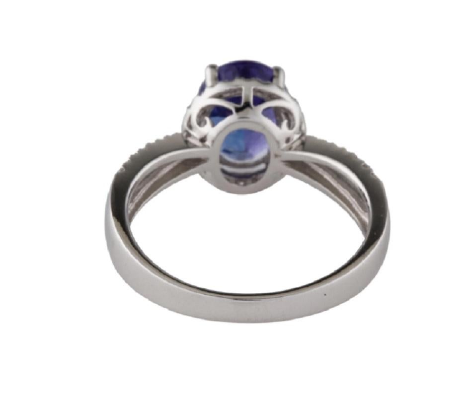 Tanzanite & Diamond 14k Cocktail Ring In New Condition For Sale In New York, NY