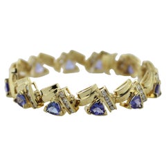 Tanzanite, Diamond, 14k Yellow Gold Bracelet