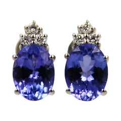 Tanzanite Diamond 18 Karat White Gold Earrings