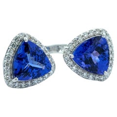 Tanzanite, Diamond and 18K White Gold Ring