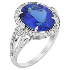 Tanzanite Diamond and White Gold Ring